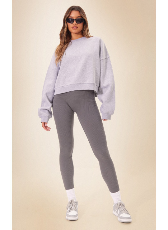 Величезний світшот у формі коробки Grey Marl