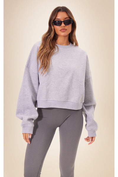 Величезний світшот у формі коробки Grey Marl