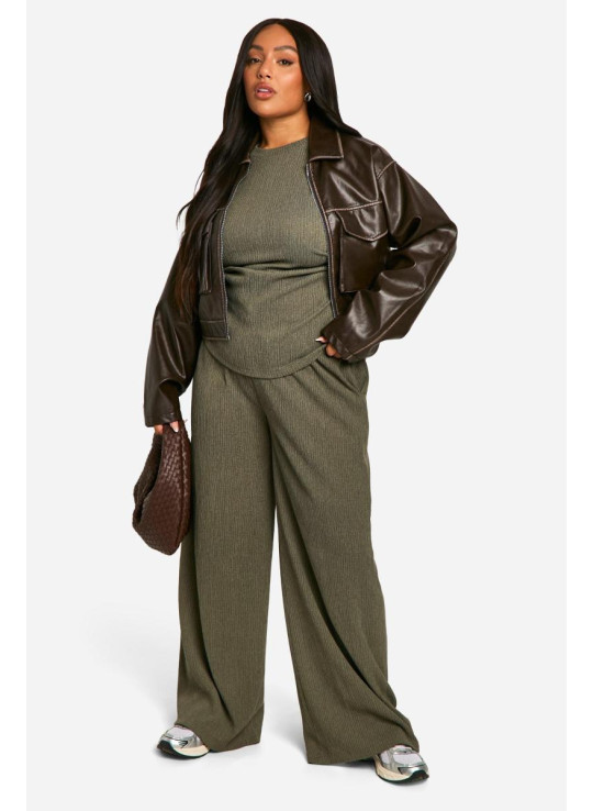 ПЛЮСНІ БРЮКИ НА ТАЛІЇ З ТЕКСТУРОЮ