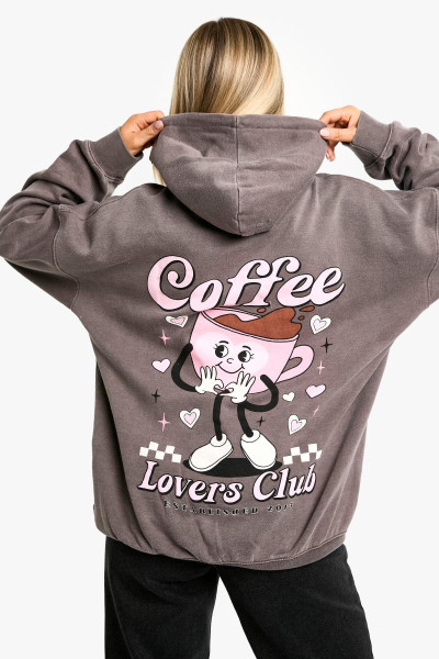 Велике худі Overdye Coffee Lovers Club Slogan