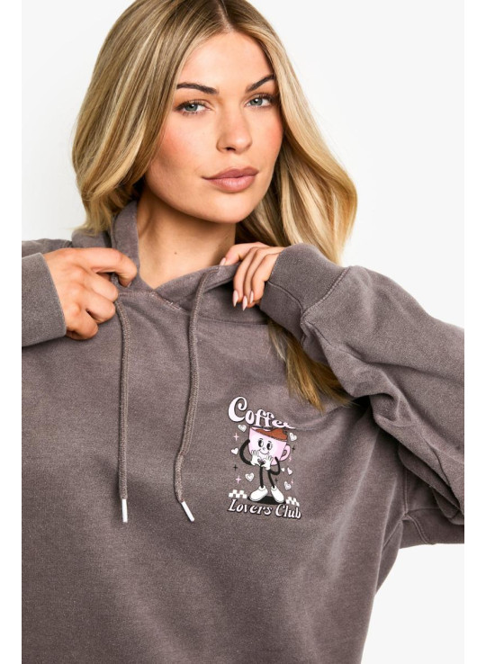 Велике худі Overdye Coffee Lovers Club Slogan