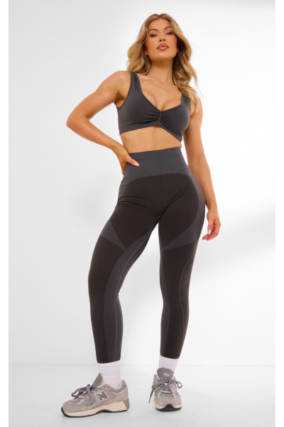 Безшовні легінси з високою талією та рюшами PLT SPORT