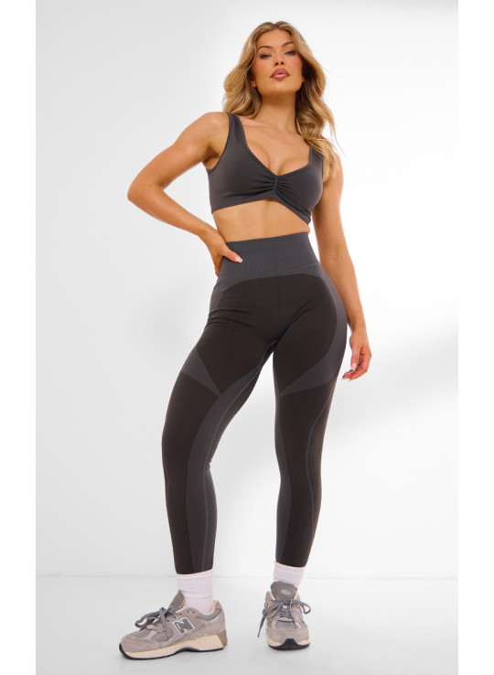 Безшовні легінси з високою талією та рюшами PLT SPORT