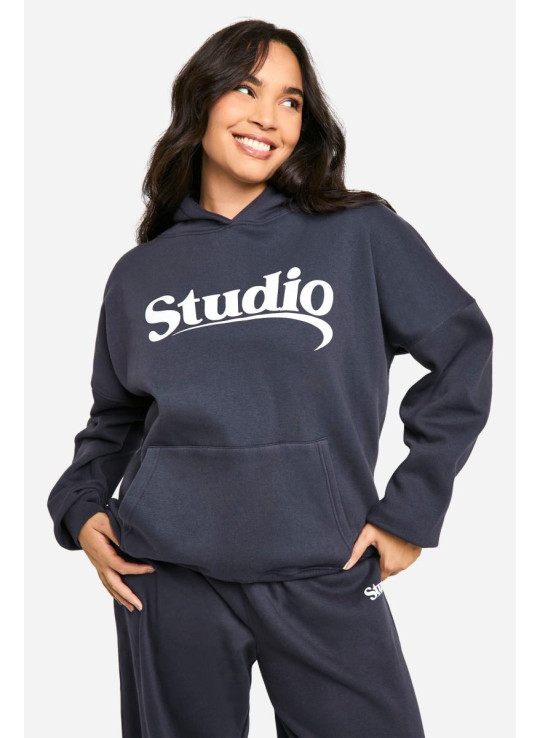 Худі великого розміру Plus Studio Slogan
