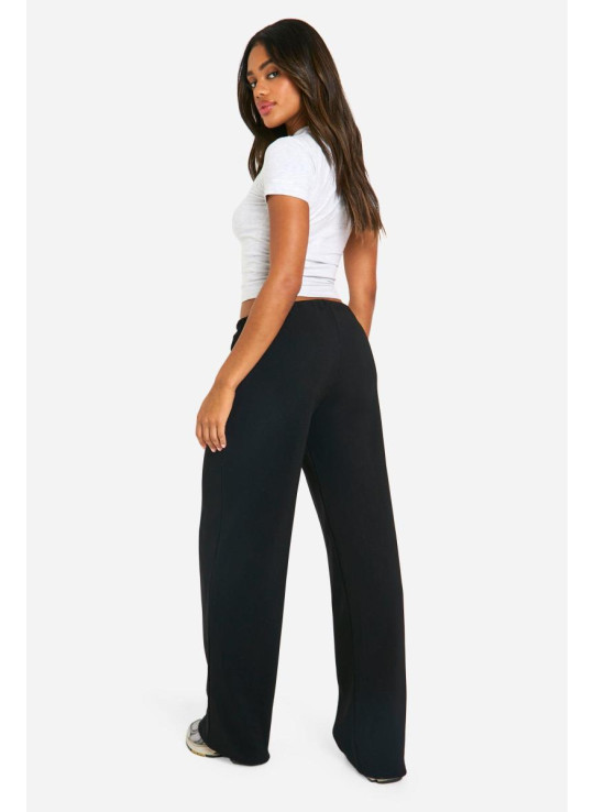 Широкі брюки на талії зі шнурками в рубчик