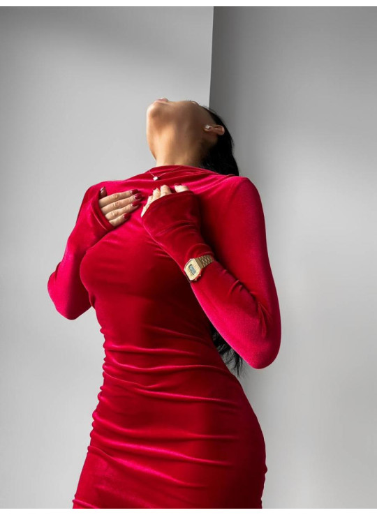 Оксамитова силуетна сукня 