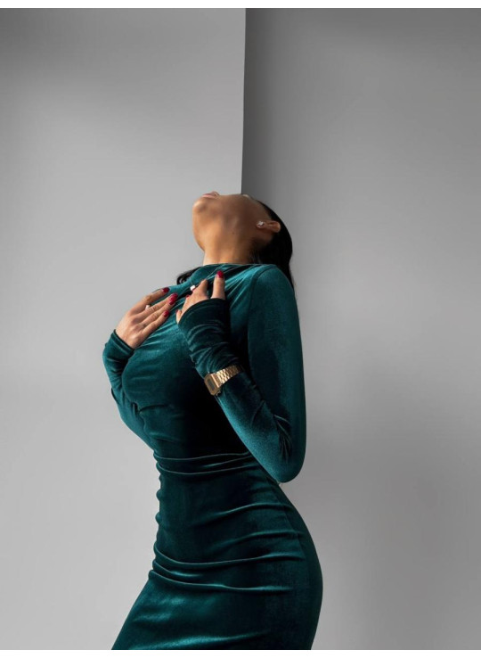 Оксамитова силуетна сукня 