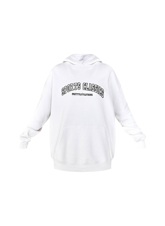 Високий білий спортивний класичний вишиваний балахон