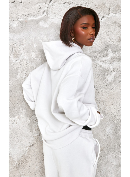 Високий білий спортивний класичний вишиваний балахон