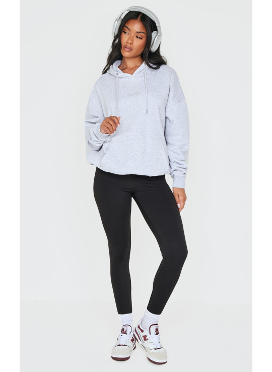 Толстовка великого розміру з попелясто-сірим надписом