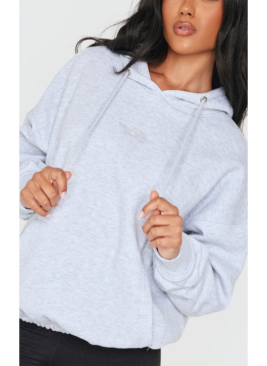 Толстовка великого розміру з попелясто-сірим надписом