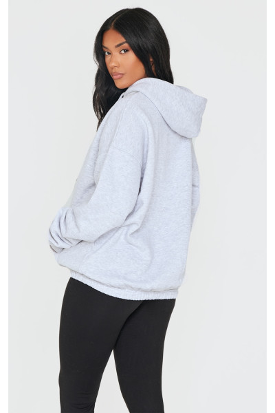 Толстовка великого розміру з попелясто-сірим надписом