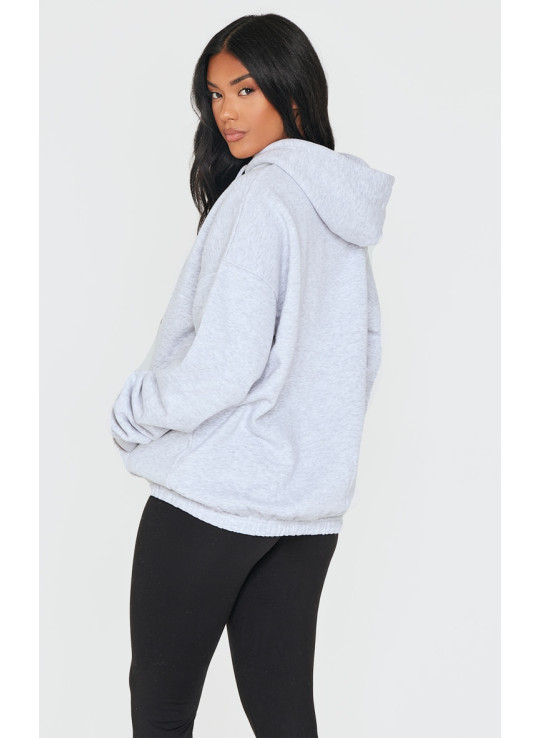 Толстовка великого розміру з попелясто-сірим надписом