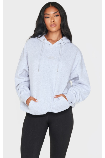 Толстовка великого розміру з попелясто-сірим надписом