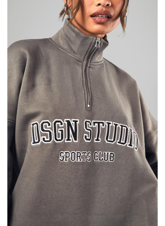 Великий світшот Dsgn Studio Applique на півзастібці