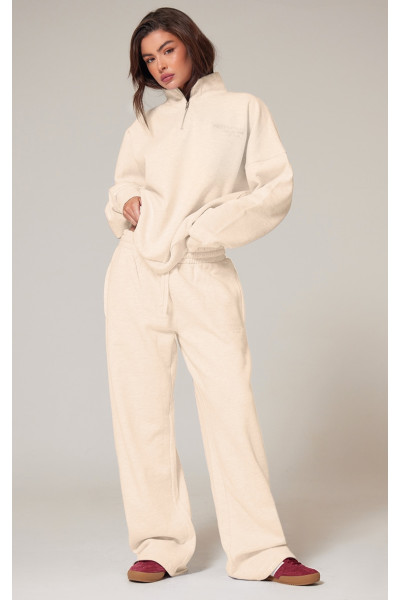 Великий світшот Ecru Premium з високим горлом і блискавкою