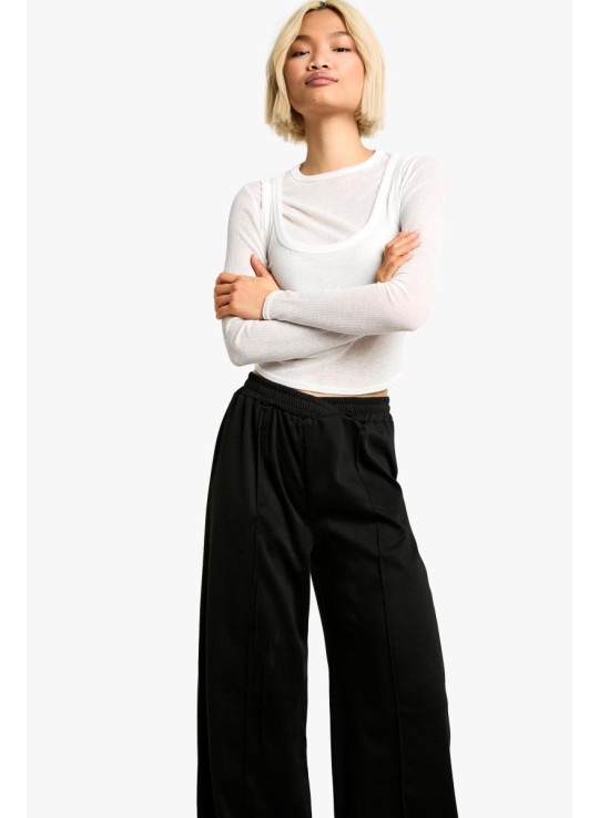 Широкі брюки з понте з перехрестом