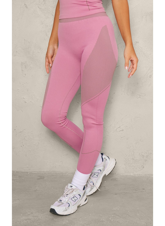 Темно-лілові жаккардові безшовні легінси PLT SPORT