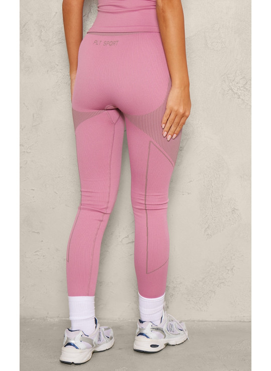 Темно-лілові жаккардові безшовні легінси PLT SPORT