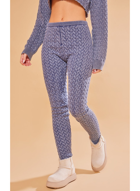 В'язані джинсові легінси Blue Cable