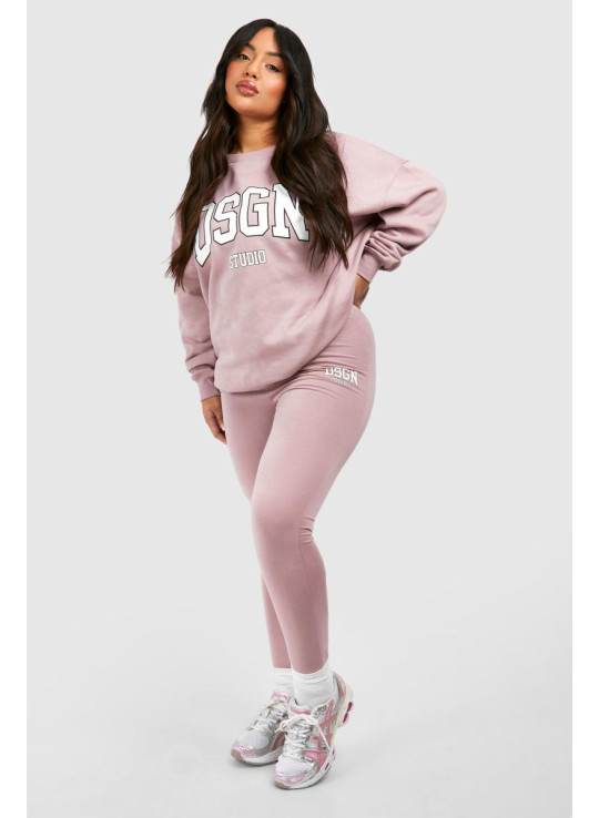 Плюс спортивний костюм Dsgn Studio Slogan Legging