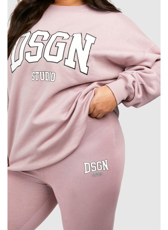Плюс спортивний костюм Dsgn Studio Slogan Legging