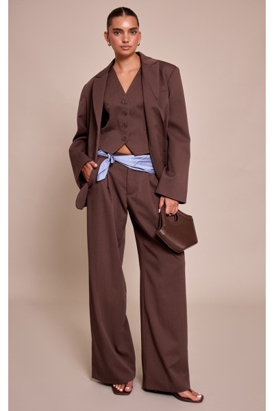 Темно -коричневий кравець тканого штангового штану