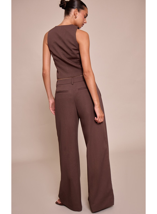 Темно -коричневий кравець тканого штангового штану
