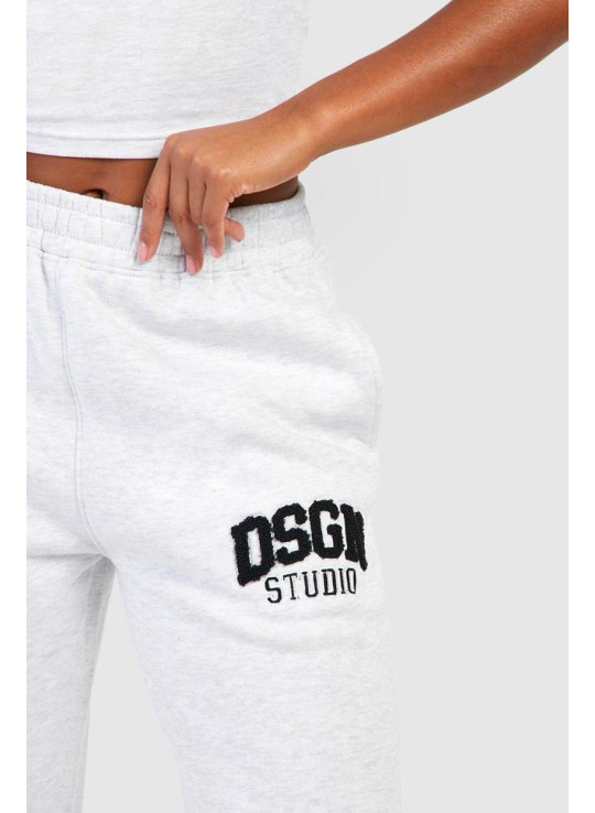 Попелясто-сірий Dsgn Studio Toweling Applique Straight Leg Jogger