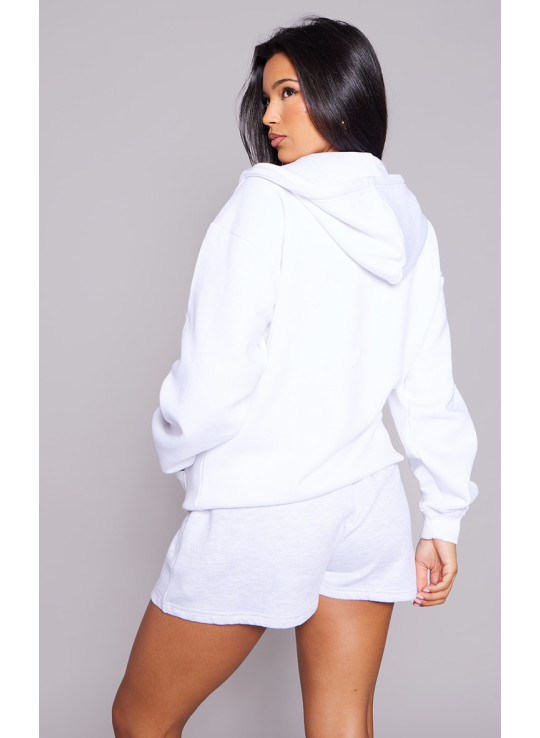 Біла проста толстовка великого розміру на блискавці