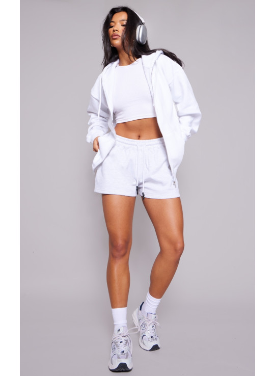 Біла проста толстовка великого розміру на блискавці