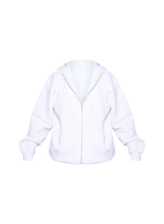 Біла проста толстовка великого розміру на блискавці