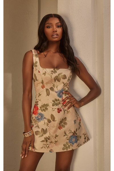 Мульти квіткова корсет - сукня з перемикання лінійки