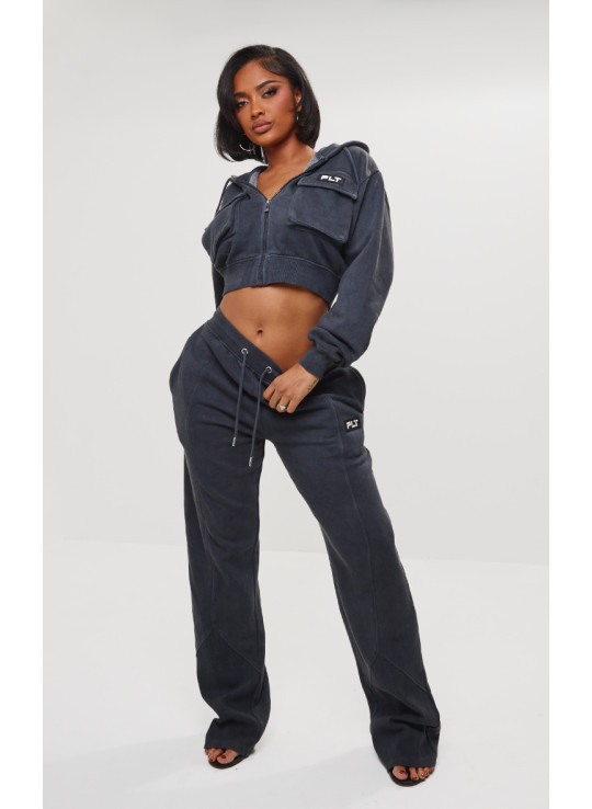 PrettyLittlething Form Mesked Marcoal Cargo Обрізаний толстовка