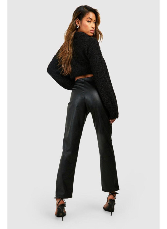 Шкіряні вузькі брюки