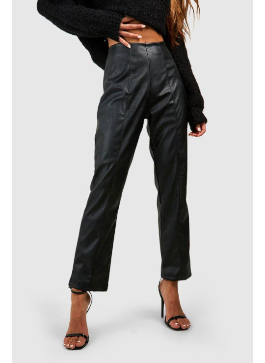 Шкіряні вузькі брюки