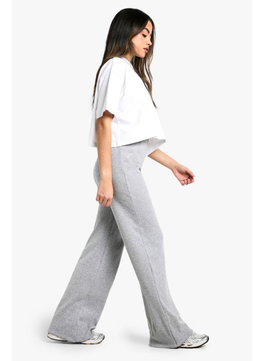 Двошарові модальні широкі брюки в рубчик