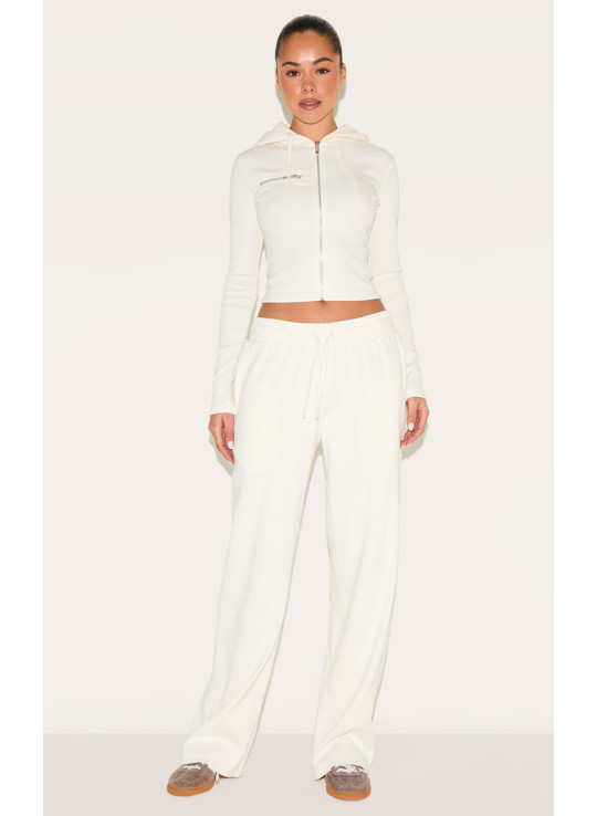 Кремовий Zip up реберна доріжка зверху