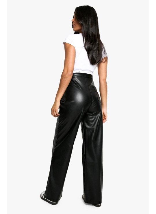 Брюки вузького крою для вагітних із деталями PU