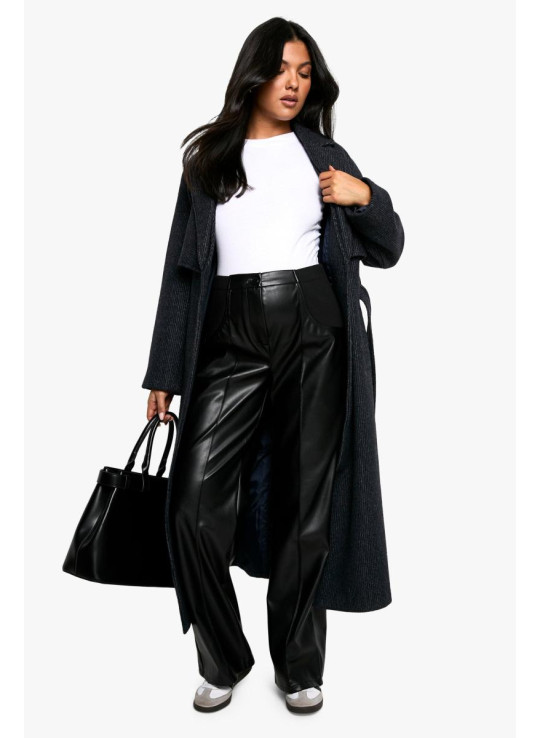 Брюки вузького крою для вагітних із деталями PU