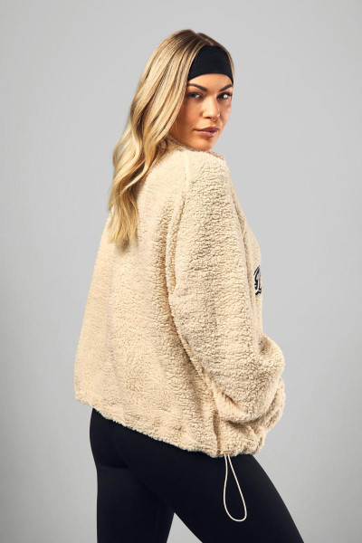 Dsgn Studio Applique Zip Through Borg Fleece