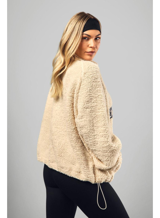 Dsgn Studio Applique Zip Through Borg Fleece