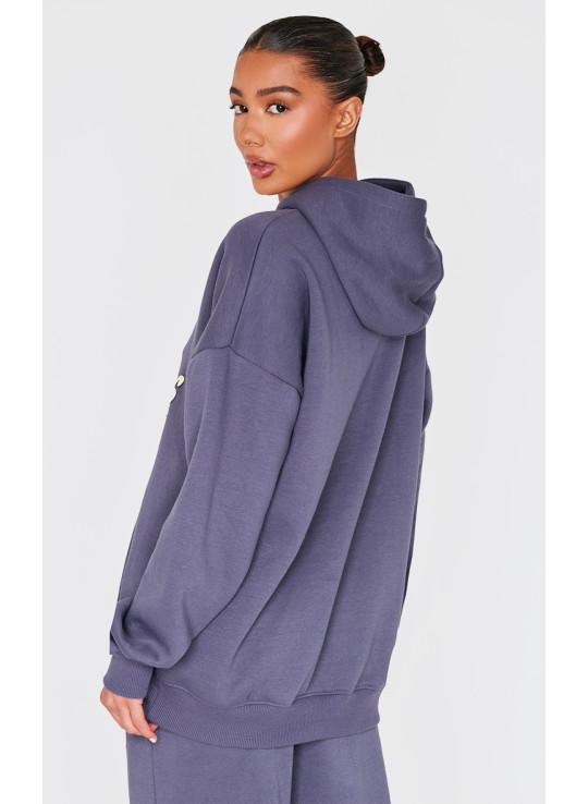 Військово -темно -прем'єр -пружини друку негабаритна толстовка