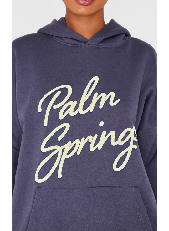 Військово -темно -прем'єр -пружини друку негабаритна толстовка