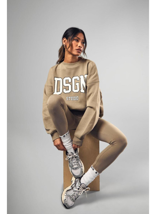 Оверсайз-свитшот і легінси Dsgn Studio Slogan