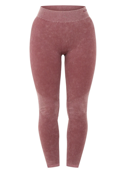 Безшовні гімнастичні легінси з високою талією і високою талією темно-коричневого кислотного кольору