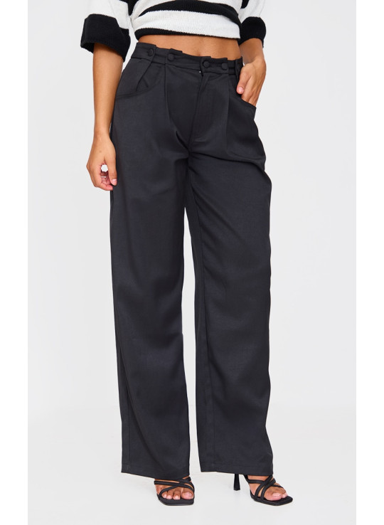 Прямі брюки з чорним плетеним поясом
