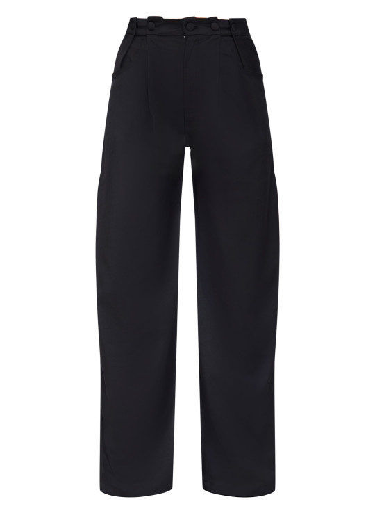 Прямі брюки з чорним плетеним поясом