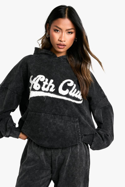 Велике худі з лозунгом Ath Club Acid Wash