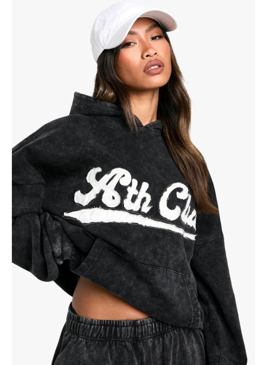 Велике худі з лозунгом Ath Club Acid Wash